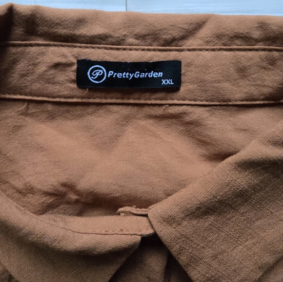 PrettyGarden Button Down Short Puff Sleeve Tiered Ruffle Long Maxi Dress - Picture 6 of 7